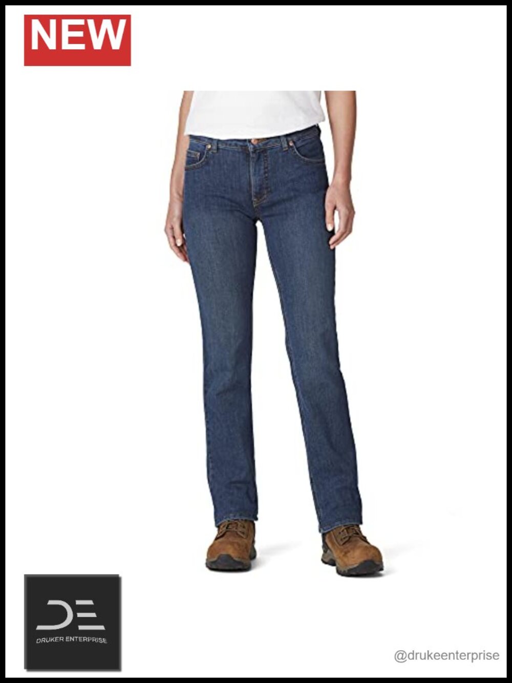 Women's Straight Stretch Denim Jean with Flex Tummy Panel